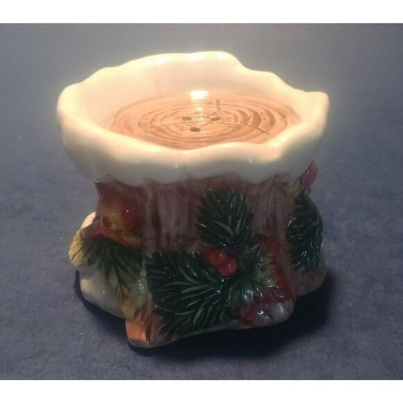Rare Vintage 1996 Fitz & Floyd Christmas Tree stump Holiday Salt Shaker single - Picture 6 of 10